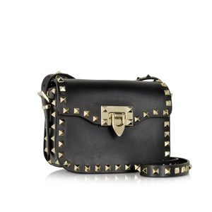 Rockstud Black Leather Bag